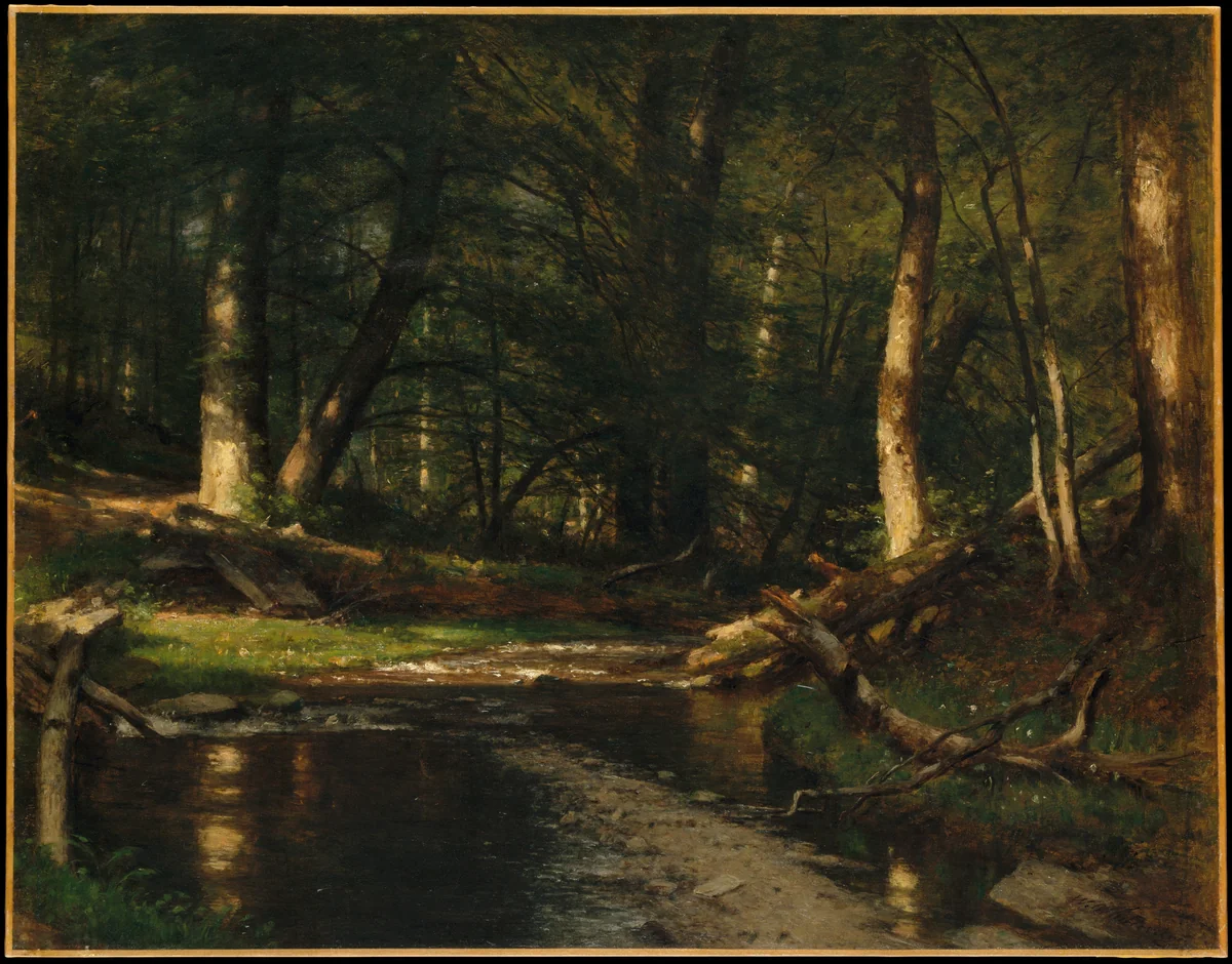 The Brook in the Woods by Worthington Whittredge, artwork, 1882-1886