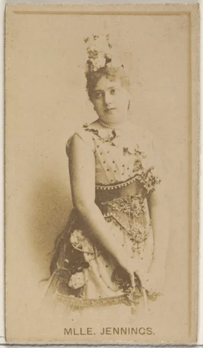 Mlle. Jennings, from the Actors and Actresses series (N45, Type 8) for Virginia Brights Cigarettes by Allen & Ginter, photograph, 1885-1891