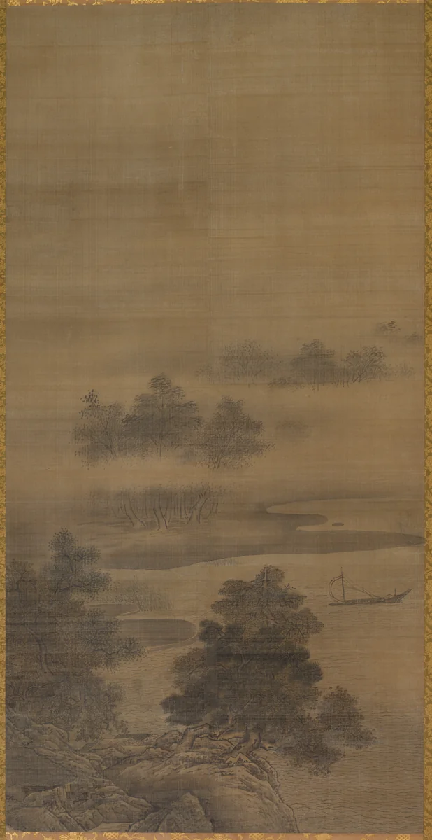 Returning Sails off a Distant Shore, from Eight Views of Xiao-Xiang by Sesshū Tōyō (雪舟等楊), painting, 1467-1559