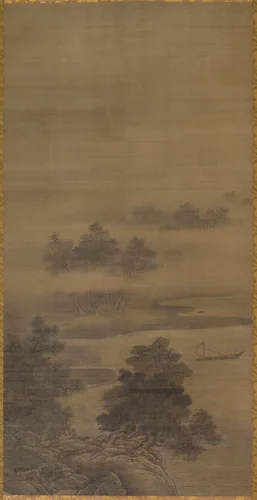 Returning Sails off a Distant Shore, from Eight Views of Xiao-Xiang by Sesshū Tōyō (雪舟等楊), painting, 1467-1559