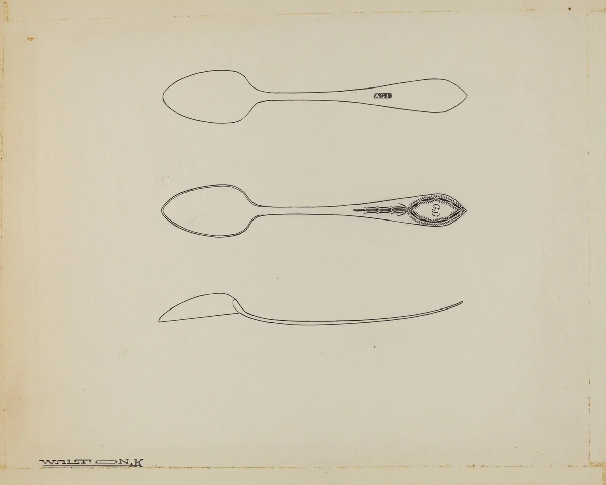 Silver Teaspoon by Kalamian Walton, index of american design, 1939
