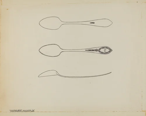 Silver Teaspoon by Kalamian Walton, index of american design, 1939