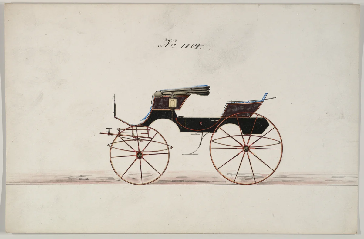Design for Phaeton, no. 1004 by Brewster & Co., drawing, 1850-1870