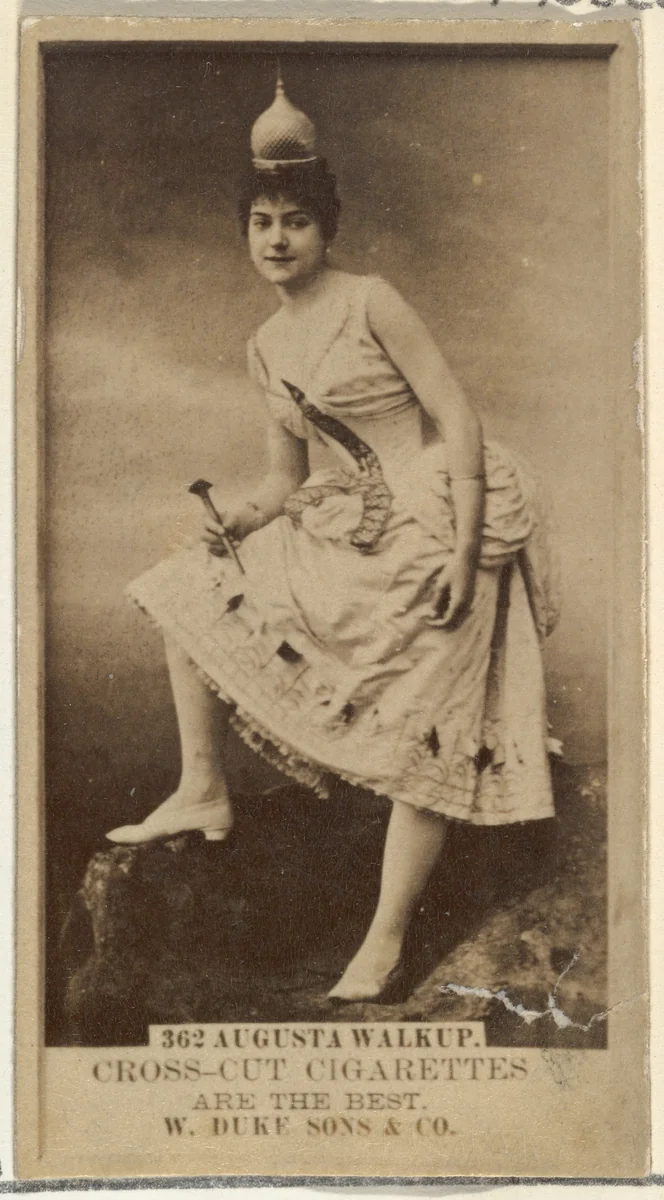 Card Number 362, Augusta Walkup, from the Actors and Actresses series (N145-3) issued by Duke Sons & Co. to promote Cross Cut Cigarettes by W. Duke, Sons & Co., photograph, 1880-1889