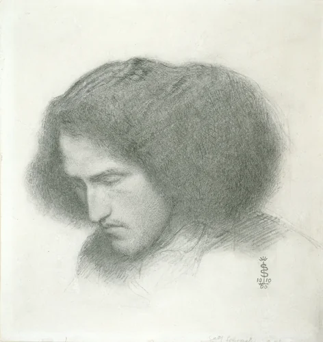 Self-Portrait by Simeon Solomon, drawing, 1860