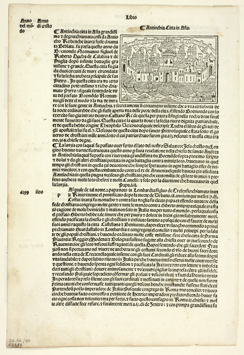 View of Antioch from Supplementum Chronicarum, Plate 50 from Woodcuts from Books of the 15th Century by Unknown Artist, print, 1492