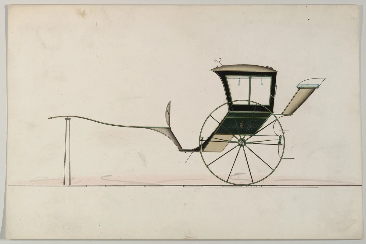 Hansom Cab (unnumbered) by Brewster & Co., drawing, 1875-1885