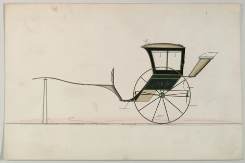 Hansom Cab (unnumbered) by Brewster & Co., drawing, 1875-1885