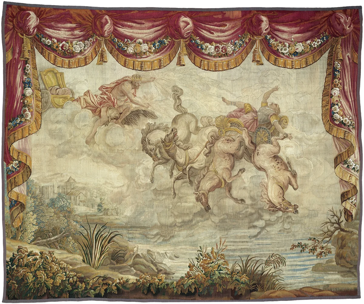 The Fall of Phaeton by Antonio Tempesta, textile, 1776-1800