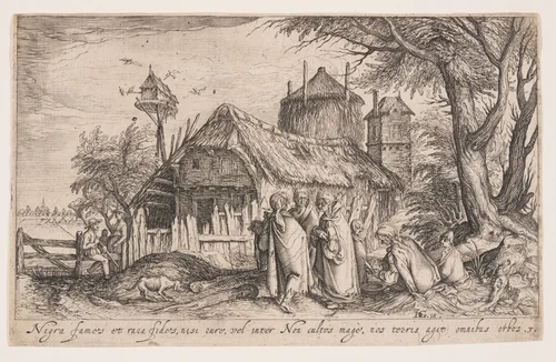 Landscape with Roma People, from Landscapes by Jacques de Gheyn II, print, 1605-1615