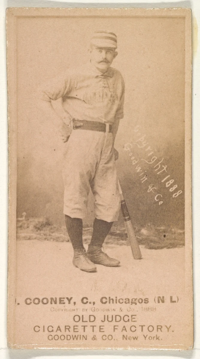 Cooney, Catcher, Chicago, from the Old Judge series (N172) for Old Judge Cigarettes by Goodwin & Company, photograph, 1888