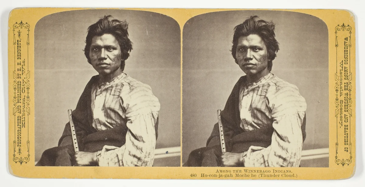 Ho-con-ja-gab Moche he (Thunder Cloud.), No. 480 from the series "Among the Winnebago Indians" by Henry Hamilton Bennett, photograph, 1870-1908