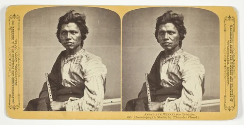 Ho-con-ja-gab Moche he (Thunder Cloud.), No. 480 from the series "Among the Winnebago Indians" by Henry Hamilton Bennett, photograph, 1870-1908