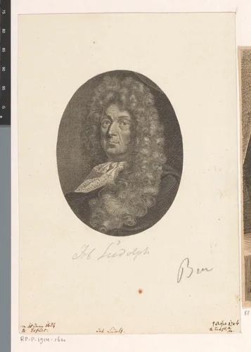 Portret van Ludolf Hiob by Martin Bernigeroth, print, 1710