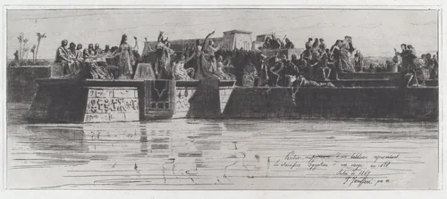 Partie supérieure d’un tableau représentant le sacrifice Egyptien d’une vierge au Nil [The Upper Part of a Painting Representing the Egyptian Sacrifice of a Virgin to the Nile] by Federico Faruffini, print, 1867
