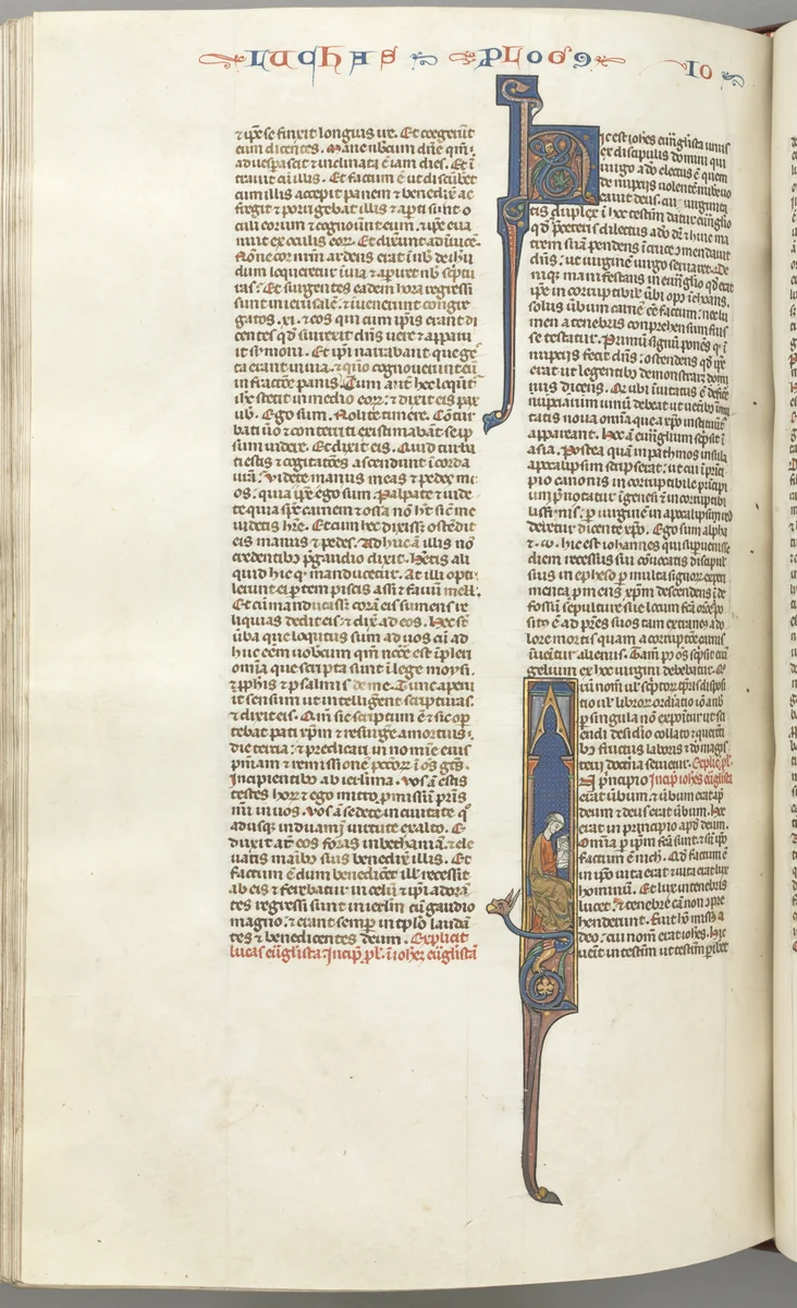 Fol. 425v, John, historiated initial I, John seated writing by Unknown, book, 1270-1300