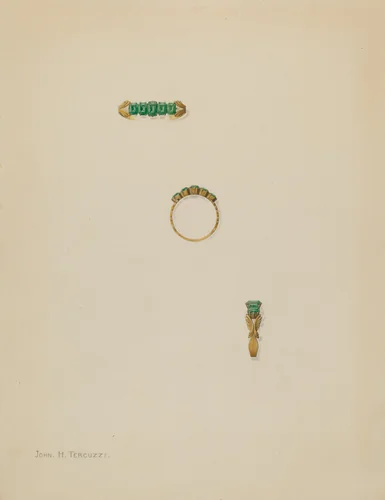 Emerald Ring by John H. Tercuzzi, index of american design, 1938