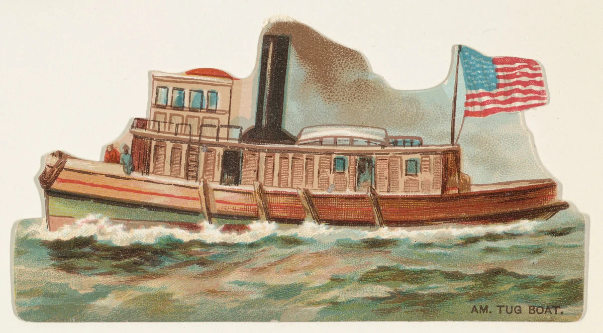 American Tugboat, from the Types of Vessels series (N139) issued by Duke Sons & Co. to promote Honest Long Cut Tobacco by W. Duke, Sons & Co., print, 1889