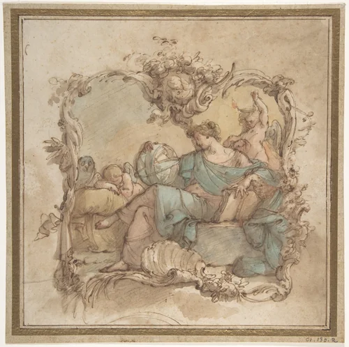 Vignette with an Allegorical Figure of Astronomy by Mauro Gandolfi, drawing, 1793-1803