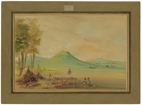 Expedition Encamped on a Texas Prairie. April 1686 by George Catlin, painting, 1847-1848