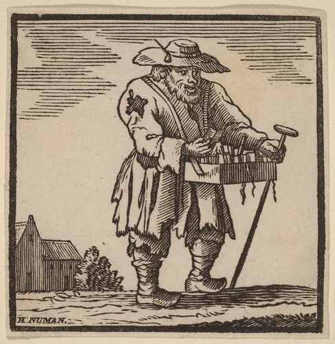 A Book Peddler by H. Numan, print, 1728-1788