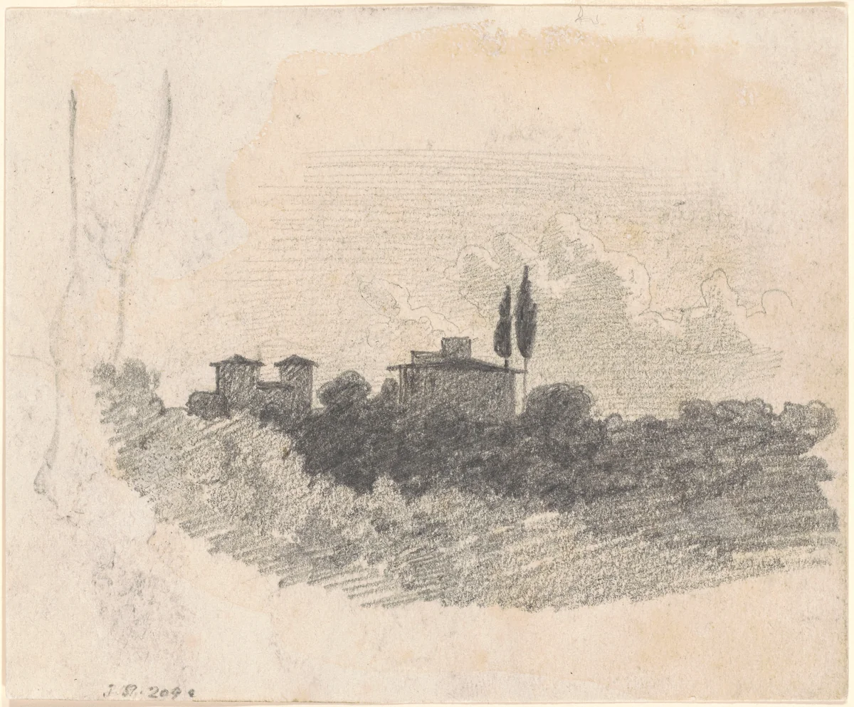 Italian Villa [recto] by John Singer Sargent, drawing, 1870-1872