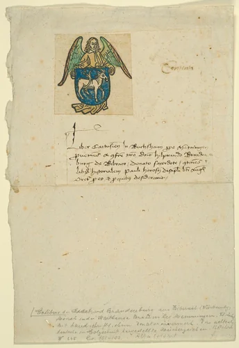 Bookplate of Hildebrand von Brandenburg by Artist Unknown, print, 1465-1485