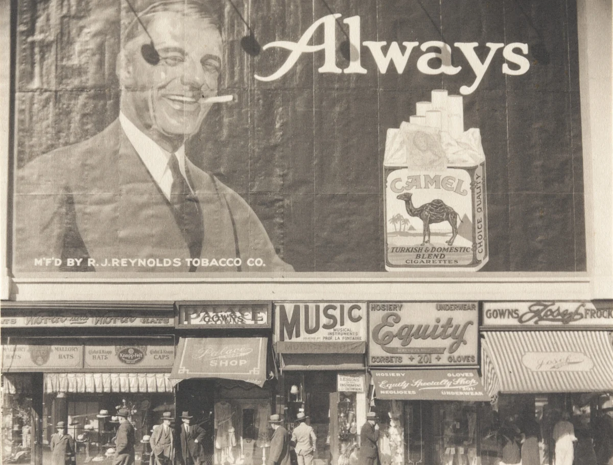 "Always Camel" Cigarettes by Ralph Steiner, photograph, 1922