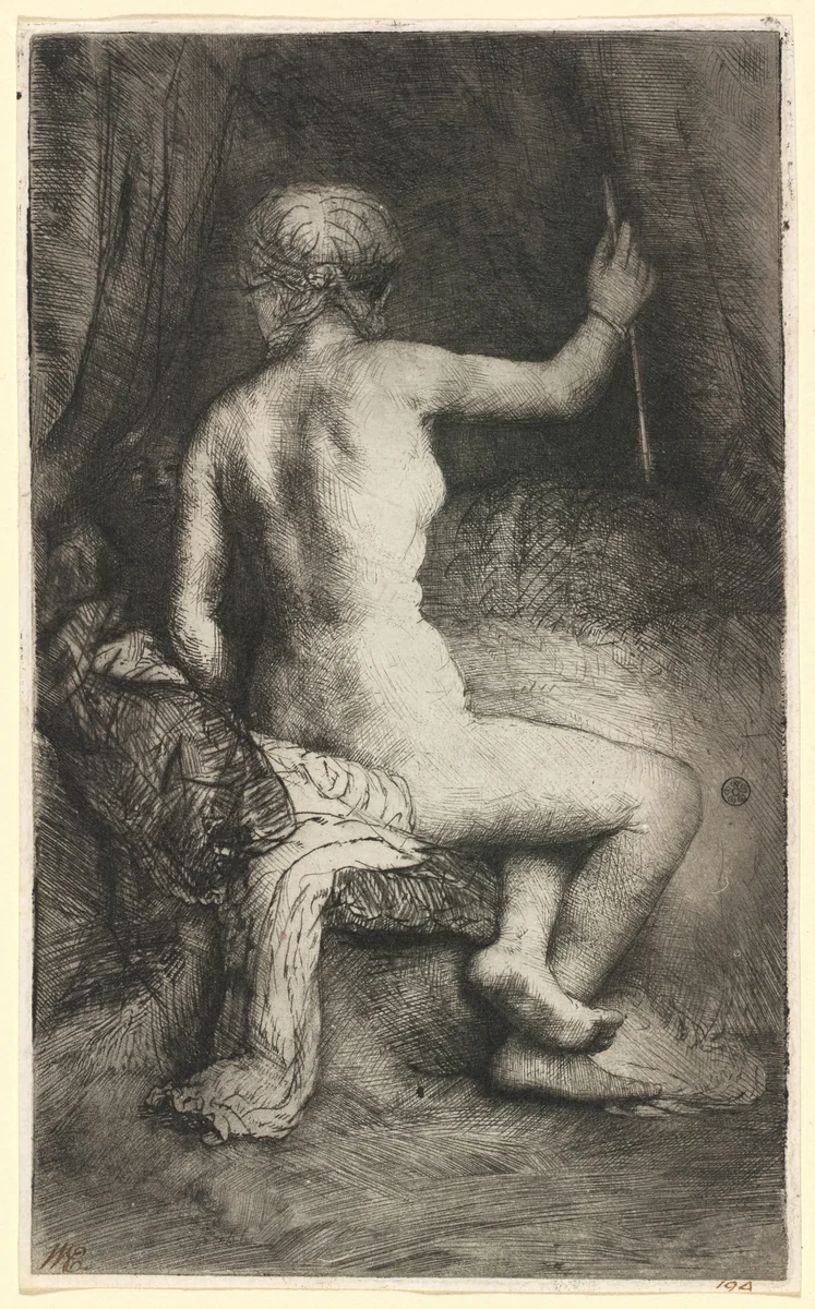 Woman with the Arrow by Rembrandt van Rijn, print, 1661