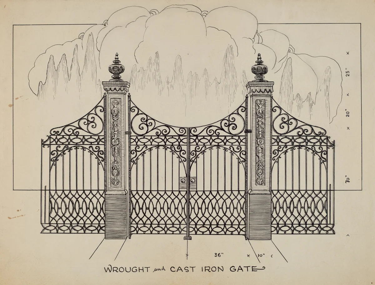 Iron Gates by Lucien Verbeke, index of american design, 1936