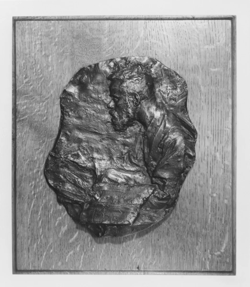 The Painter Maximilien Luce by Alexandre-Louis-Marie Charpentier, metalwork, 1891