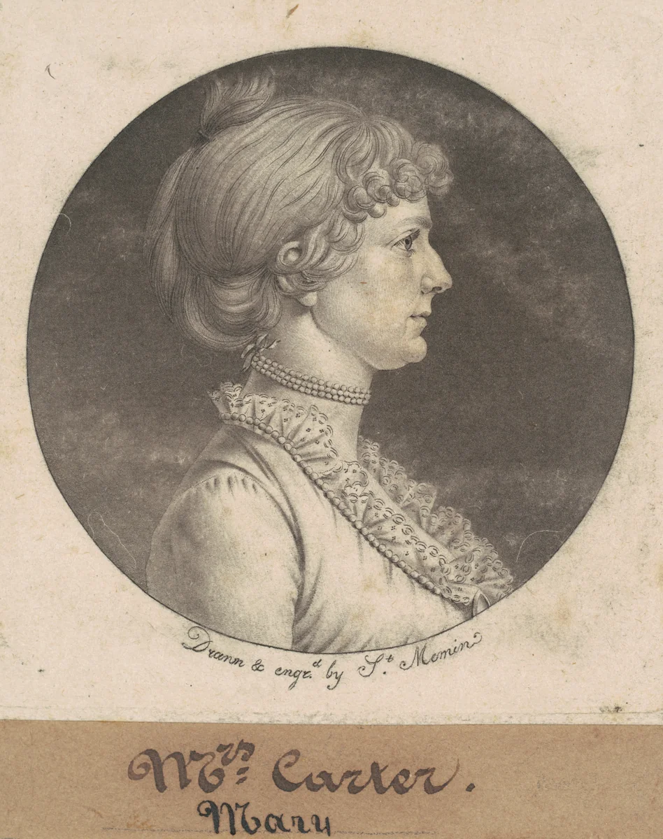 Mary Nelson Carter by Charles B. J. Févret de Saint-Mémin, print, 1801
