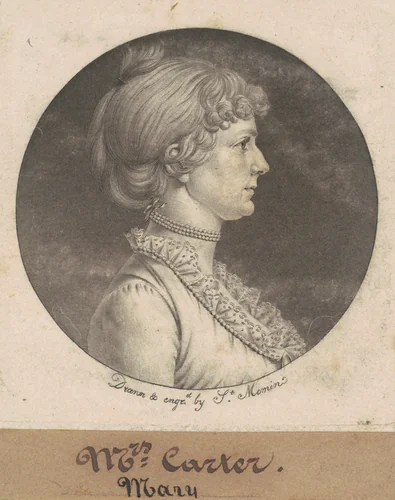 Mary Nelson Carter by Charles B. J. Févret de Saint-Mémin, print, 1801
