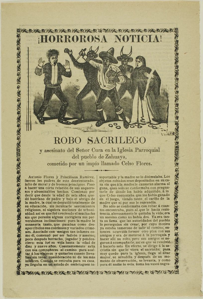 Horrible News! by José Guadalupe Posada, print, 1871-1913