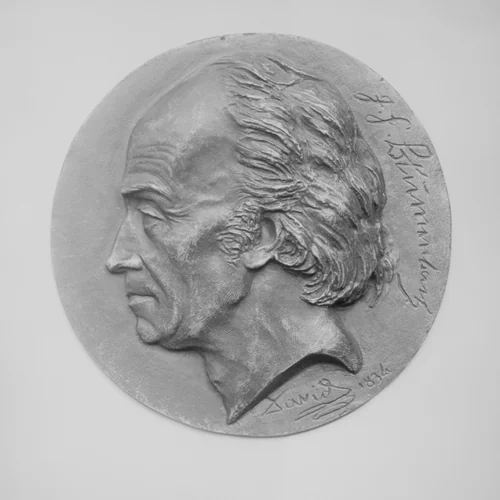 John Frederick Blumenbach (1752–1841), German physician and physiologist by Pierre-Jean David d'Angers, metalwork, 1834
