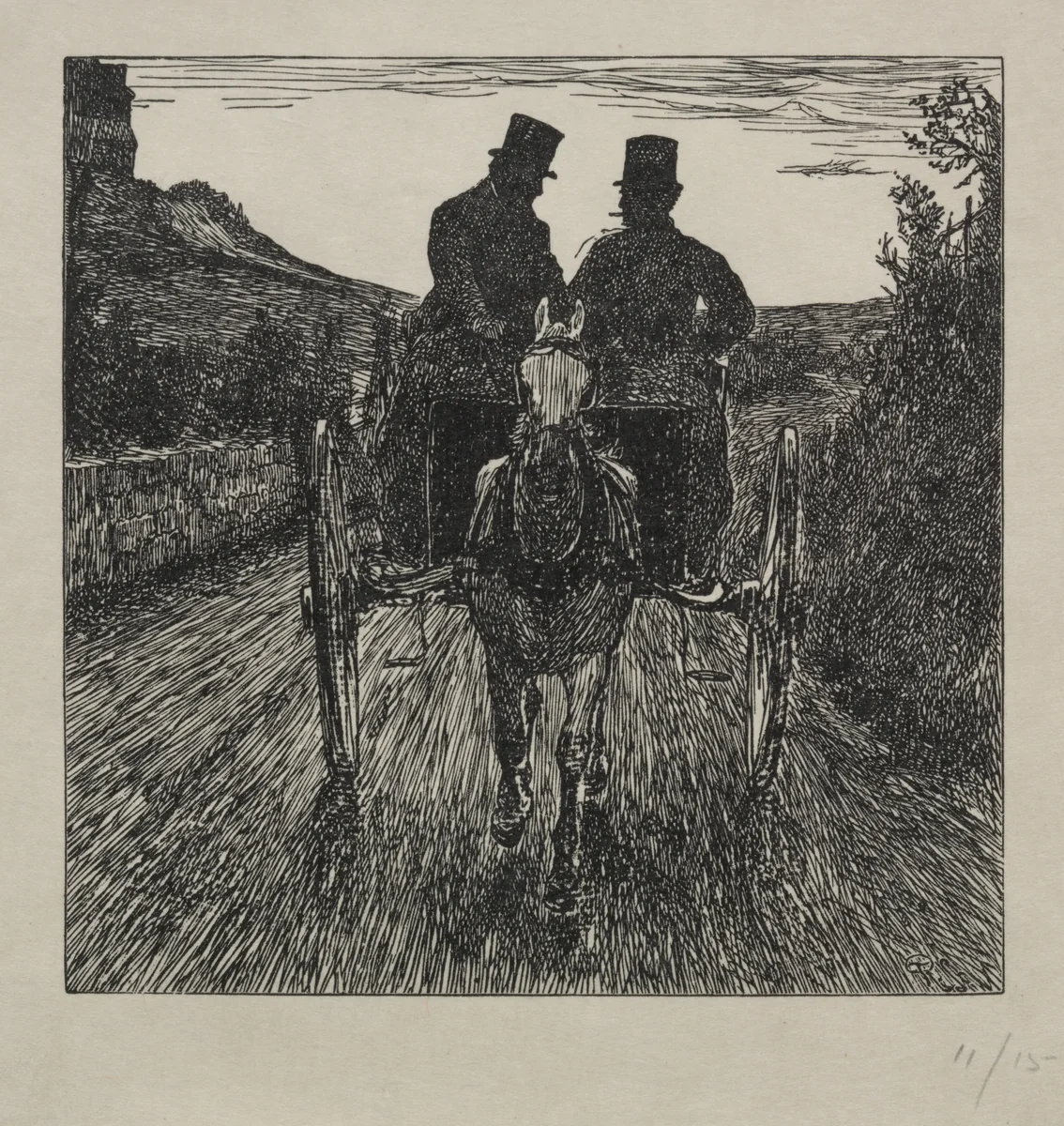 Why the Pifflers Lost their Return Match by George Du Maurier, print, 1865