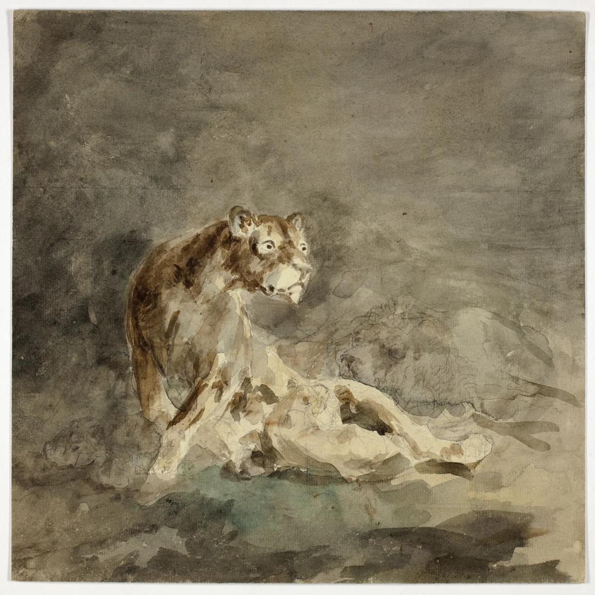 Lioness with her Family by Sawrey Gilpin, painting, 1733-1807
