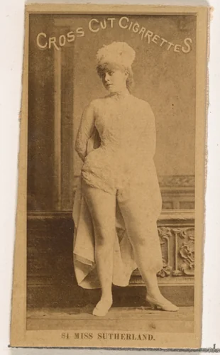 Card Number 81, Miss Sutherland, from the Actors and Actresses series (N145-2) issued by Duke Sons & Co. to promote Cross Cut Cigarettes by W. Duke, Sons & Co., photograph, 1880-1889