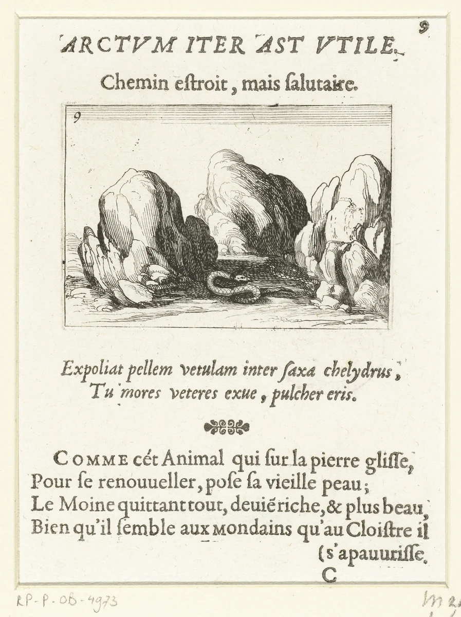 Vervellende slang by Jacques Callot, print, 1621-1635