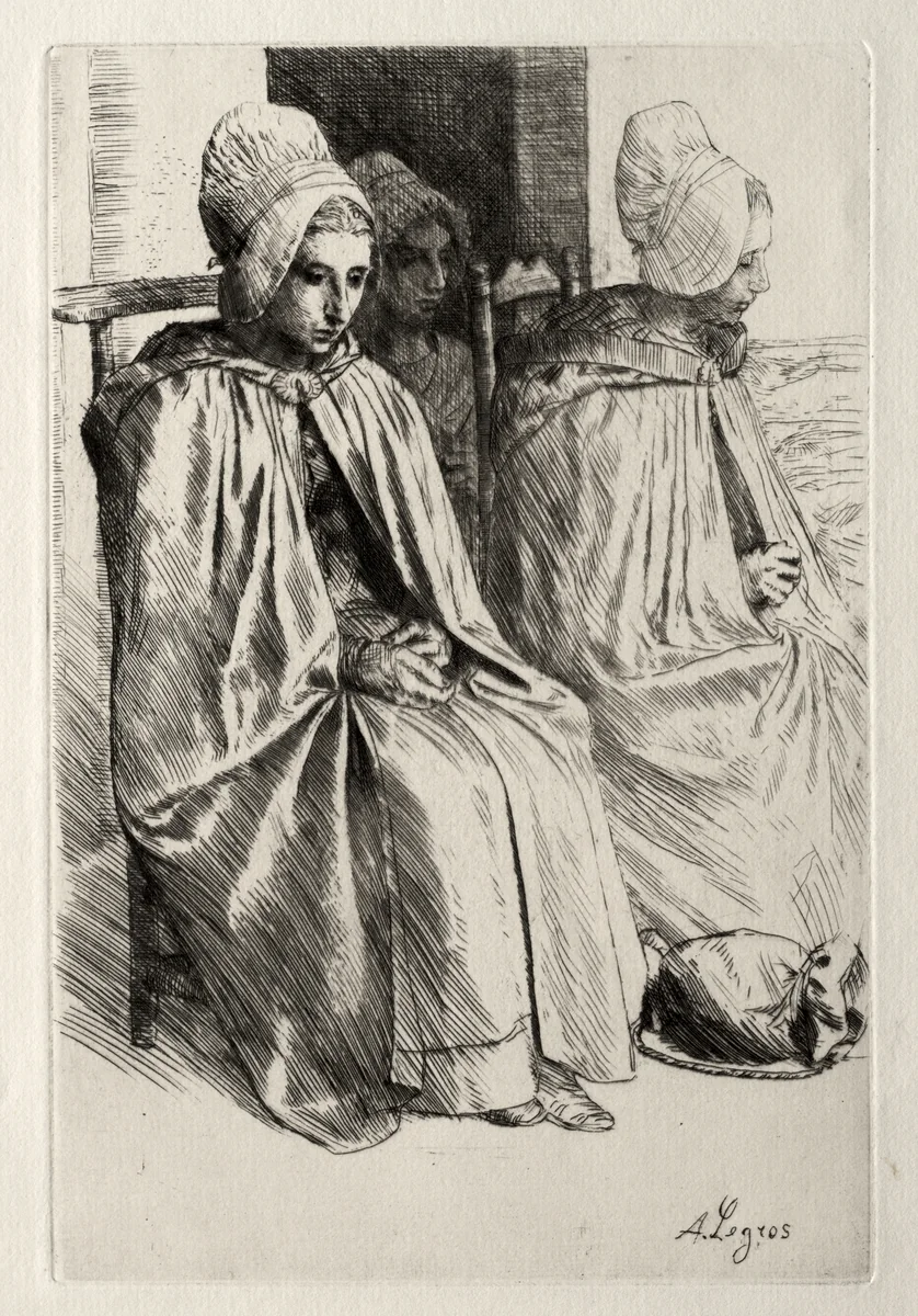 Peasant Woman in the Neighborhood of Boulogne by Alphonse Legros, print, 1873
