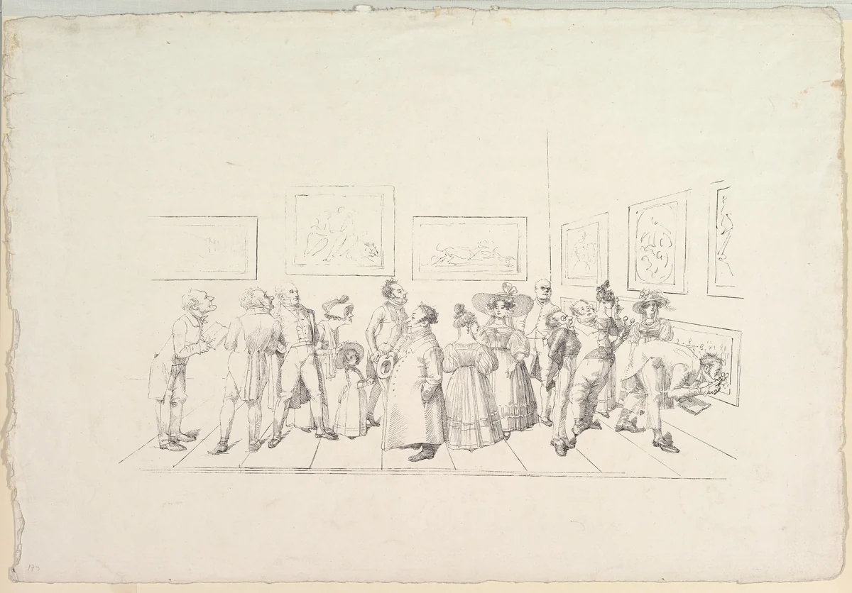 The Public at an Exhibition by Johann Gottfried Schadow, print, 1831