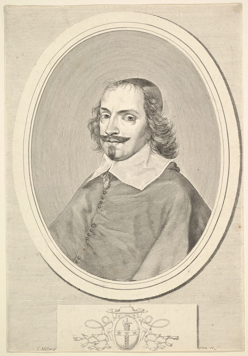 Cardinal Jules Mazarin by Claude Mellan, print, 1620-1661
