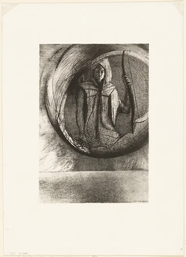 And Beyond, the Astral Idol, the Apotheosis, plate 2 of 6 by Odilon Redon, print, 1891