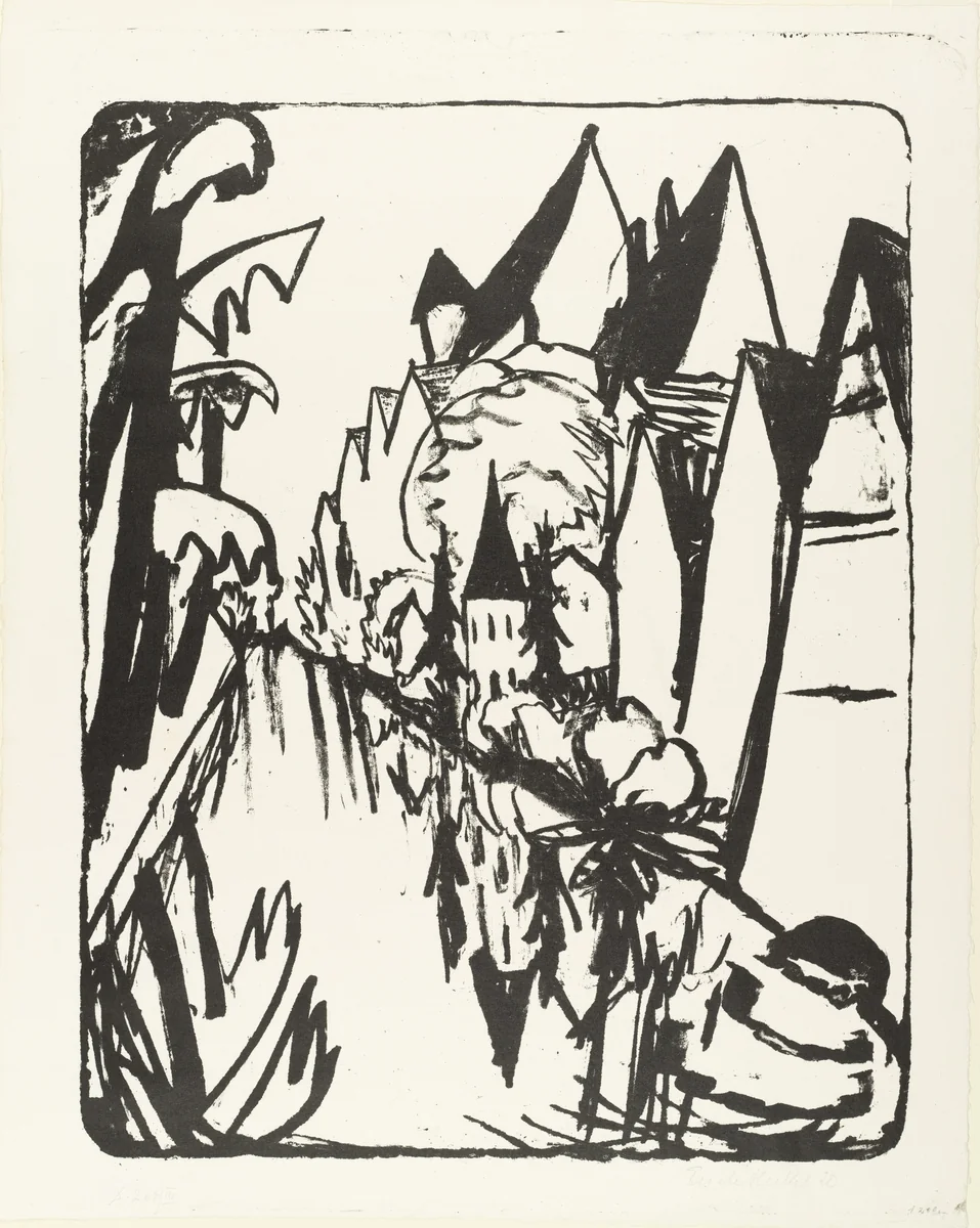 Tübingen by Erich Heckel, print, 1920