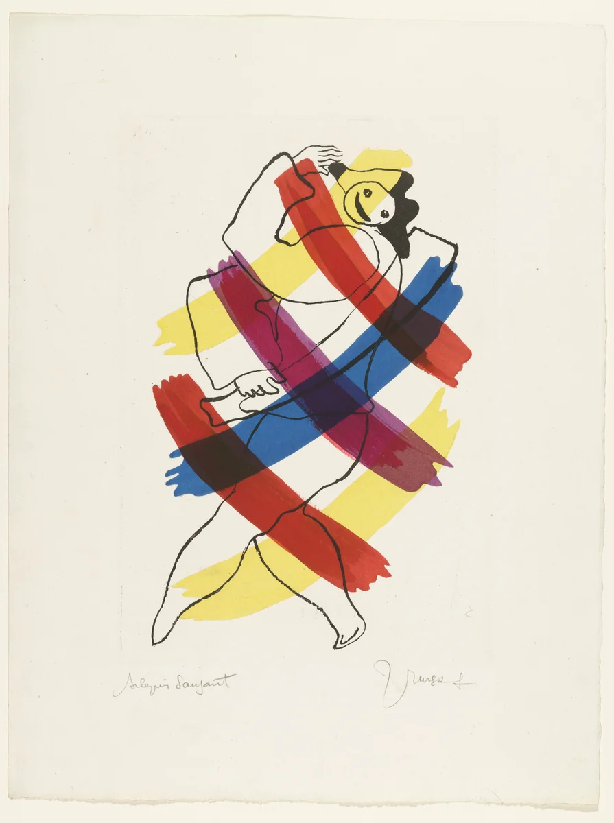 Dancing Harlequin, plate from the illustrated book Toupies by Jean Lurçat, illustrated book, 1925