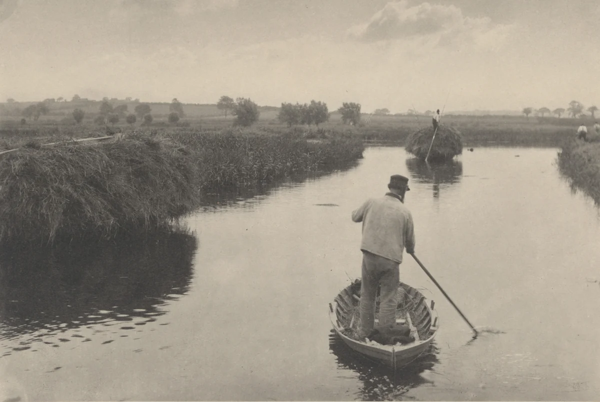 Quanting the Marsh Hay by Peter Henry Emerson, photograph, 1886