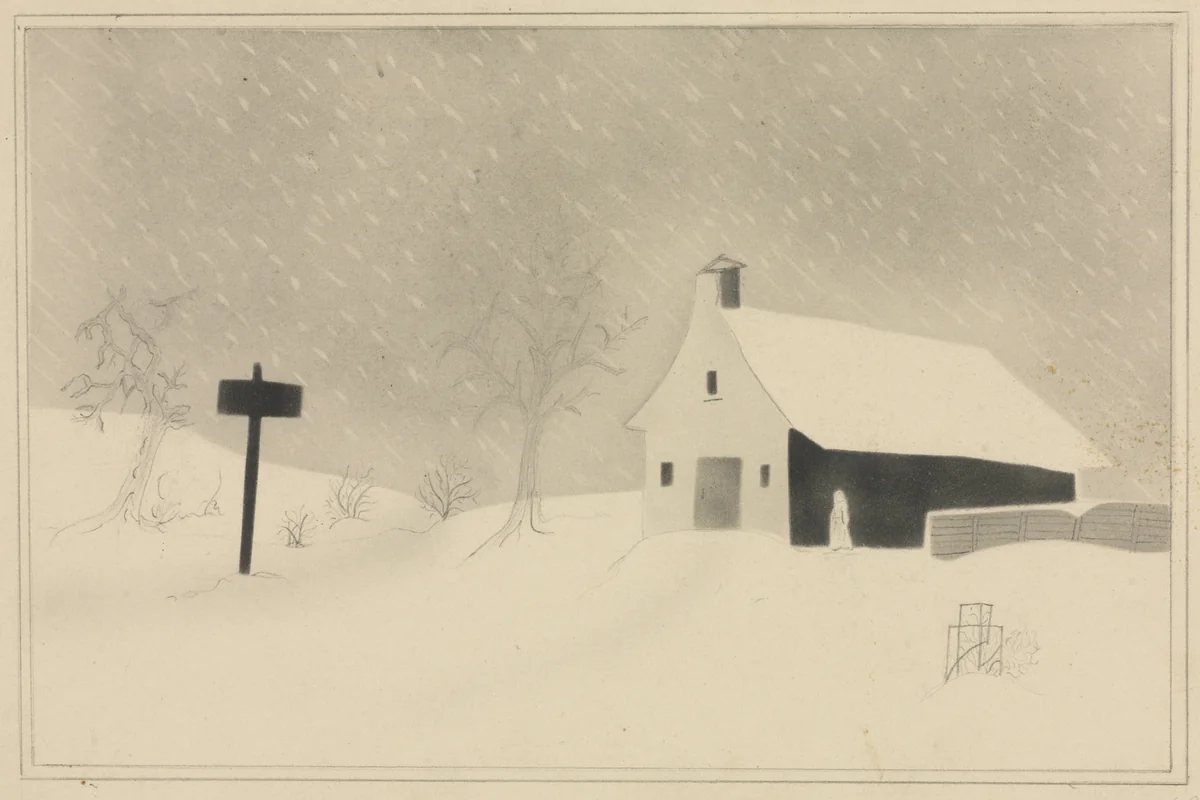 Snow Storm in Vermont by Mary Altha Nims, drawing, 1840-1899