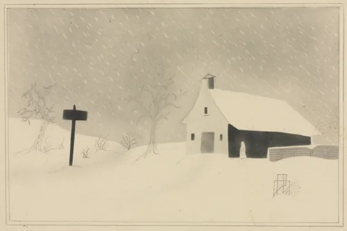 Snow Storm in Vermont by Mary Altha Nims, drawing, 1840-1899