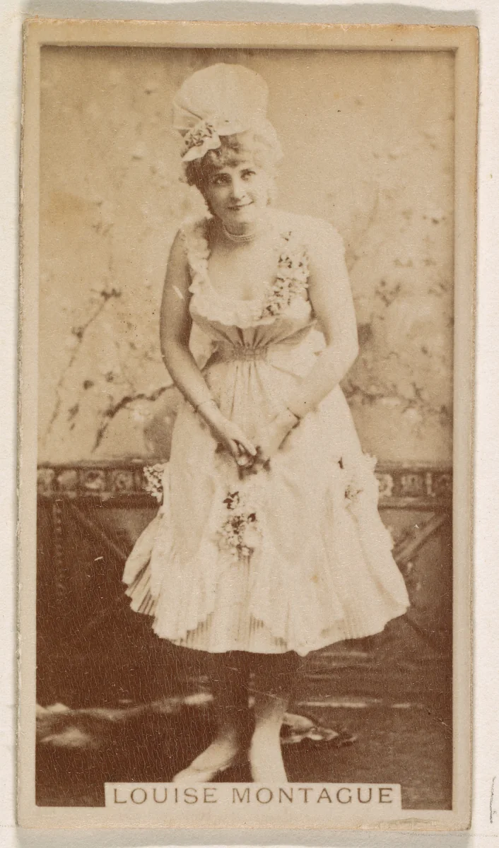 Louise Montague, from the Actresses series (N245) issued by Kinney Brothers to promote Sweet Caporal Cigarettes by Kinney Brothers Tobacco Company, photograph, 1890