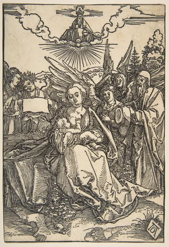 The Holy Family with Five Angels by Albrecht Dürer, print, 1503-1504